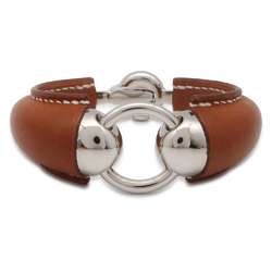 Hermes bracelet Epure Equestre Fauve Barenia metal W stamp size T2 bangle HERMES BRACELET