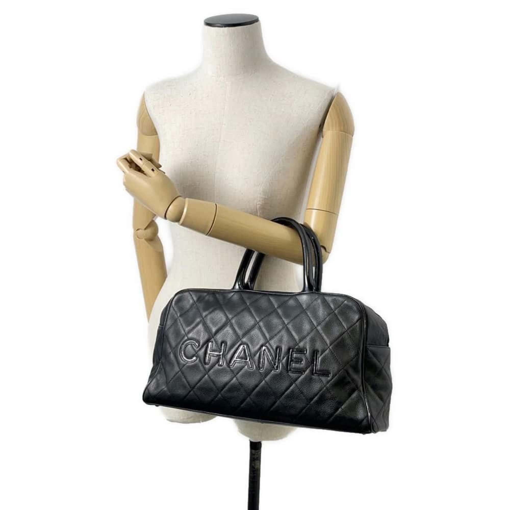 Chanel handbag, Matelasse, Caviar skin, A15685, CHANEL bag, Boston black, Matelasse Chanel, women's,