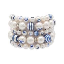 Chanel Bracelet Coco Mark Fake Pearl Rhinestone A19 C CHANEL Women's