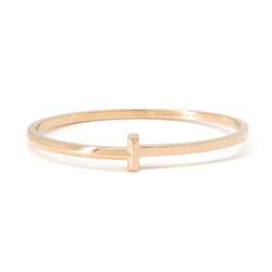 Tiffany Bracelet T One Narrow Hinge Bangle K18PG Pink Gold & Co. Collection