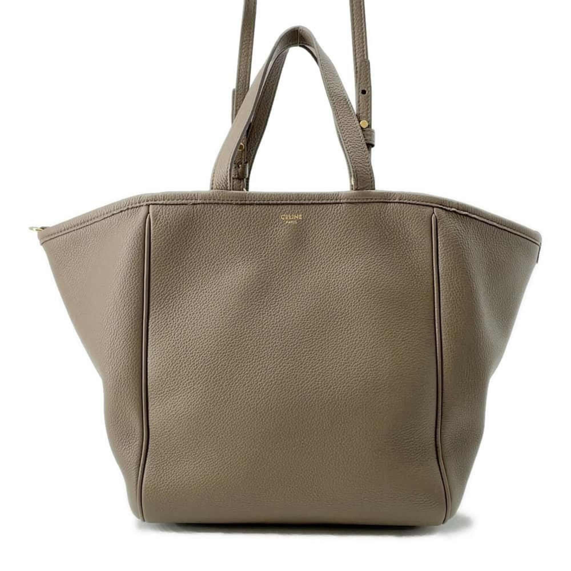 Celine Handbag Small Fold Cabas Leather 194073CR7 CELINE 2way Shoulder Bag Women's