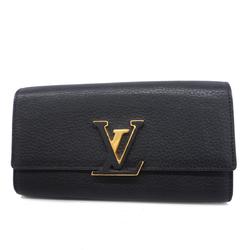 Louis Vuitton Long Wallet Taurillon Portefeuille Capucines M61248 Noir Ladies