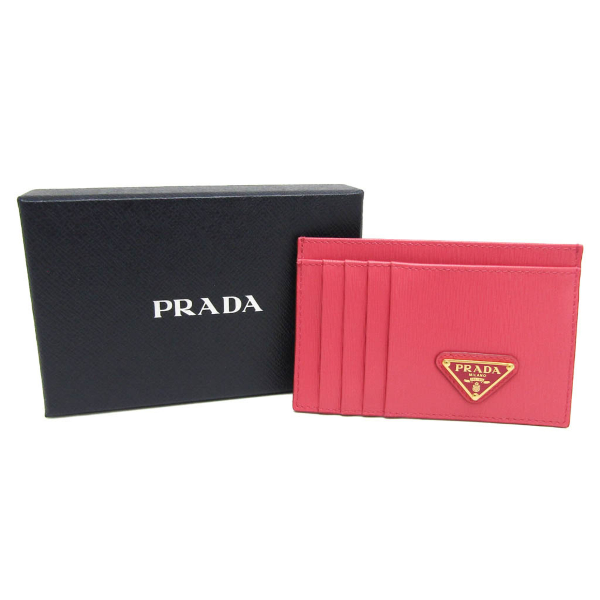 Prada 1MC053 Leather Card Case Peonia