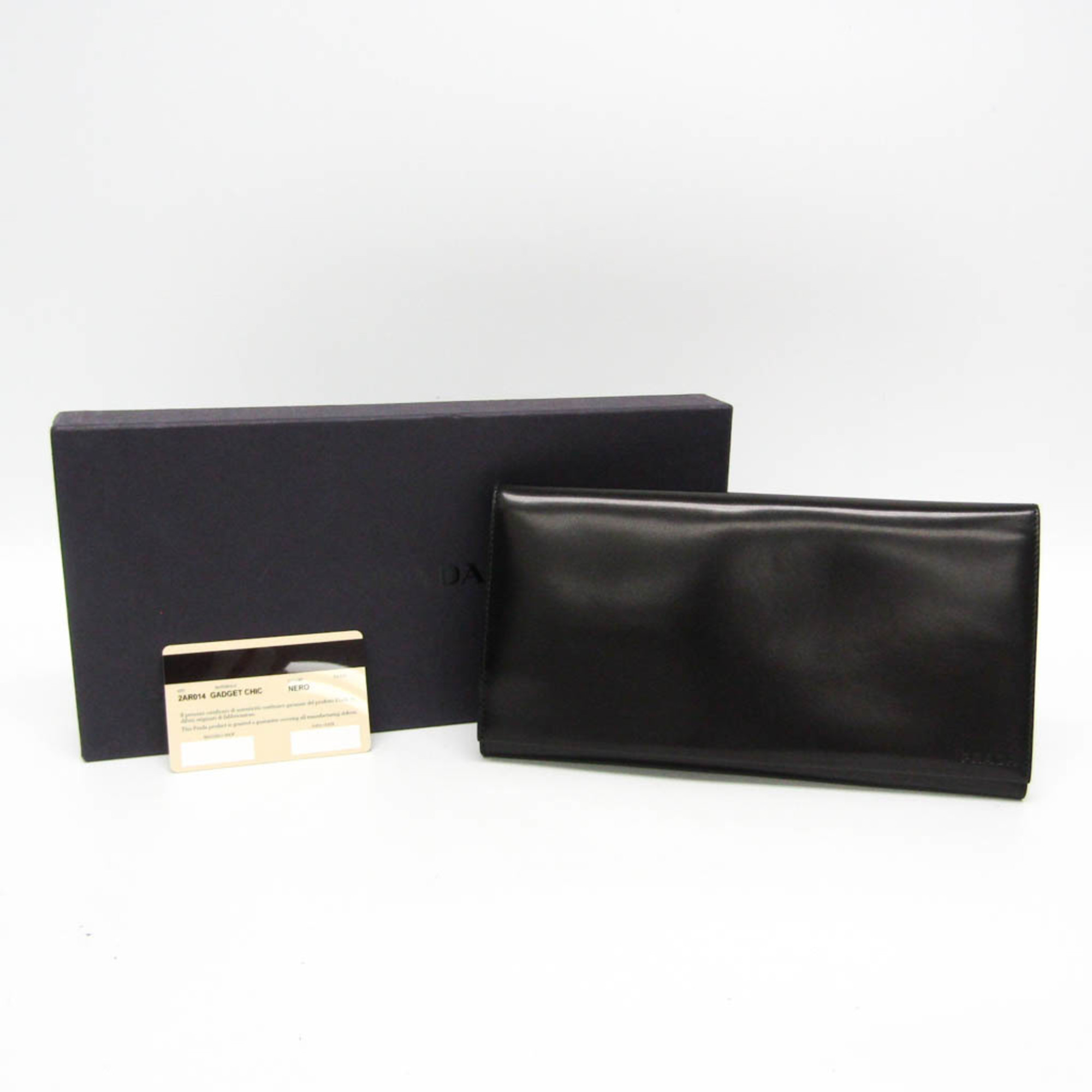 Prada Bi-fold Multi-purpose Wallet 2AR014 Patent Leather Passport Cover Nero