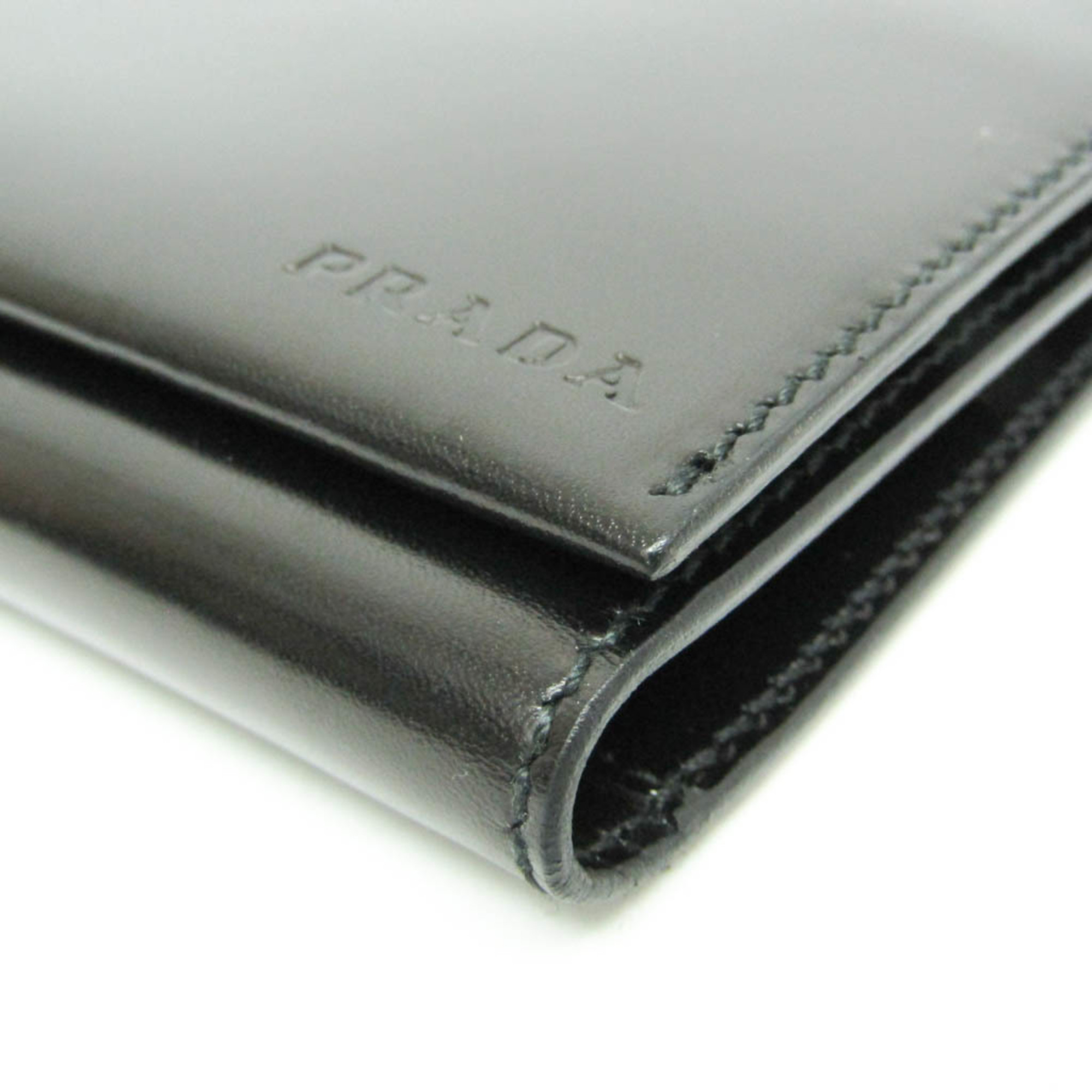 Prada Bi-fold Multi-purpose Wallet 2AR014 Patent Leather Passport Cover Nero