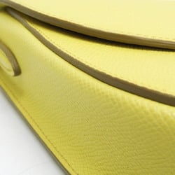 Celine Trotter Medium 179013 Women's Leather Shoulder Bag Yellow