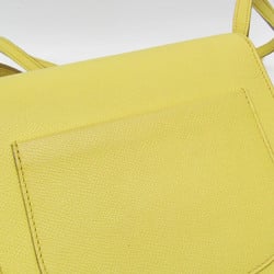 Celine Trotter Medium 179013 Women's Leather Shoulder Bag Yellow