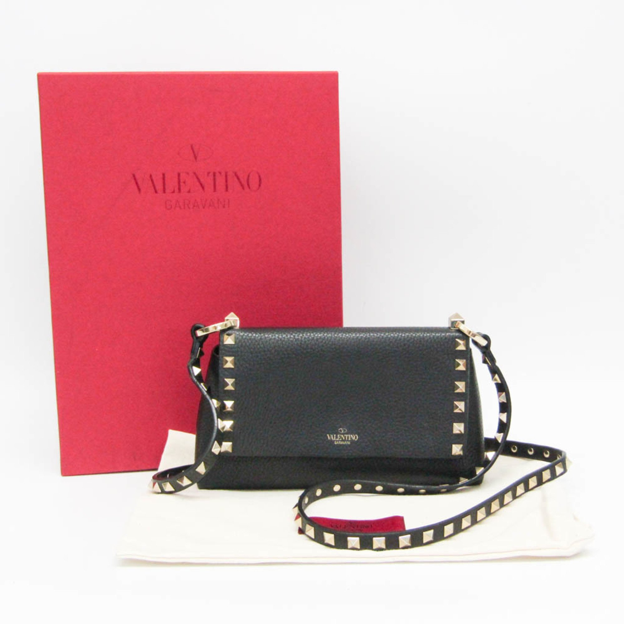 Valentino Garavani Rockstuds Women's Leather Shoulder Bag Black