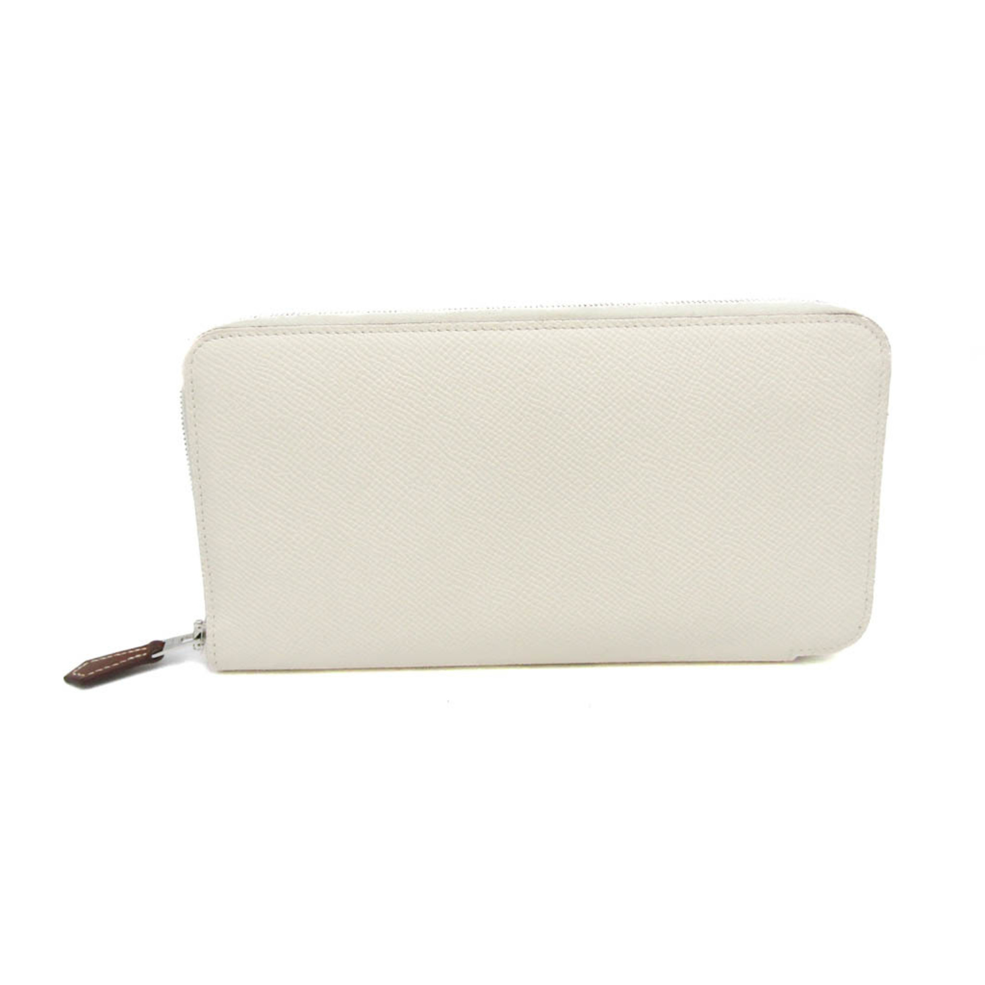 Hermes Azap Silkin Long Lucky Daisy Women's Epsom Leather Long Wallet (bi-fold) Off-white,Rose Purple