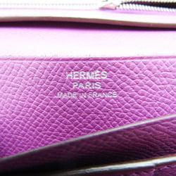 Hermes Bearn Women's Epsom Leather Long Wallet (tri-fold) Purple