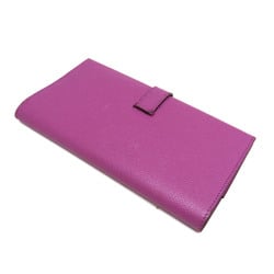 Hermes Bearn Women's Epsom Leather Long Wallet (tri-fold) Purple