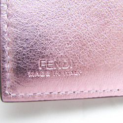 Fendi FF Diamond 8M0480 Women's Leather Wallet (tri-fold) Metallic Pink