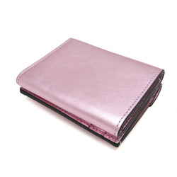 Fendi FF Diamond 8M0480 Women's Leather Wallet (tri-fold) Metallic Pink