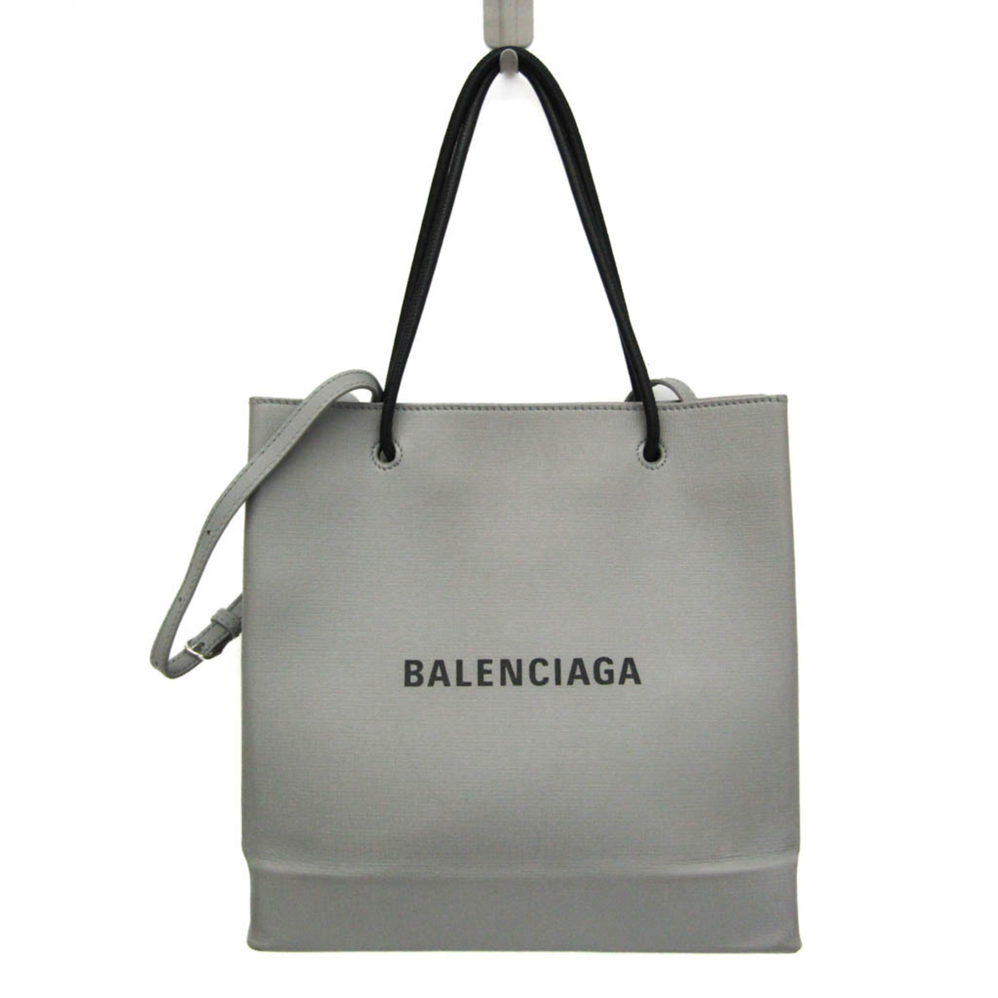 Balenciaga Shopping Bag S 568813 Women Men Leather Shoulder Bag Tote Bag Black Gray eLADY Globazone