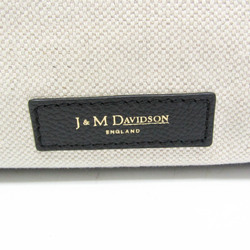 J&M Davidson Women's Leather,Canvas Handbag,Shoulder Bag Black,Off-white