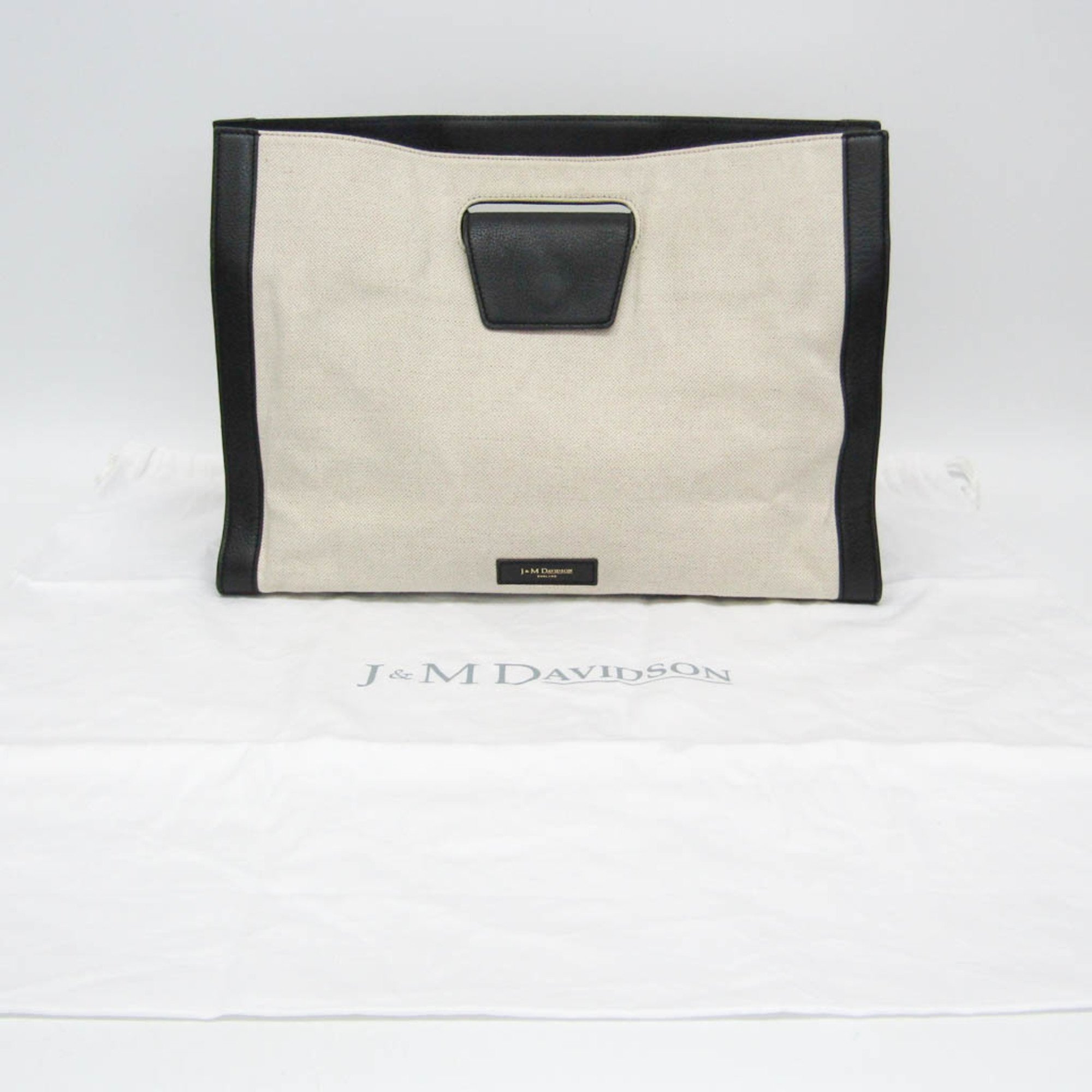 J&M Davidson Women's Leather,Canvas Handbag,Shoulder Bag Black,Off-white