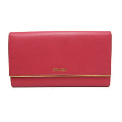 Prada 1M1311 Women's Saffiano Metal Long Wallet (bi-fold) Peonia