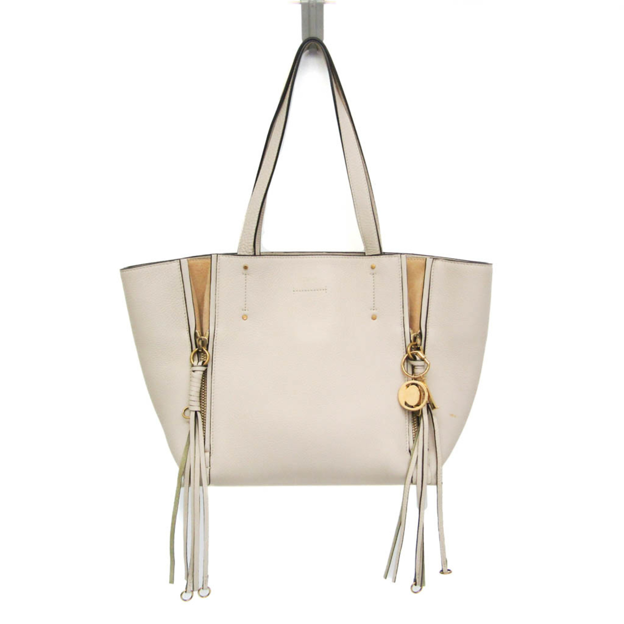 Chloé Milo Women's Leather Tote Bag Off-white