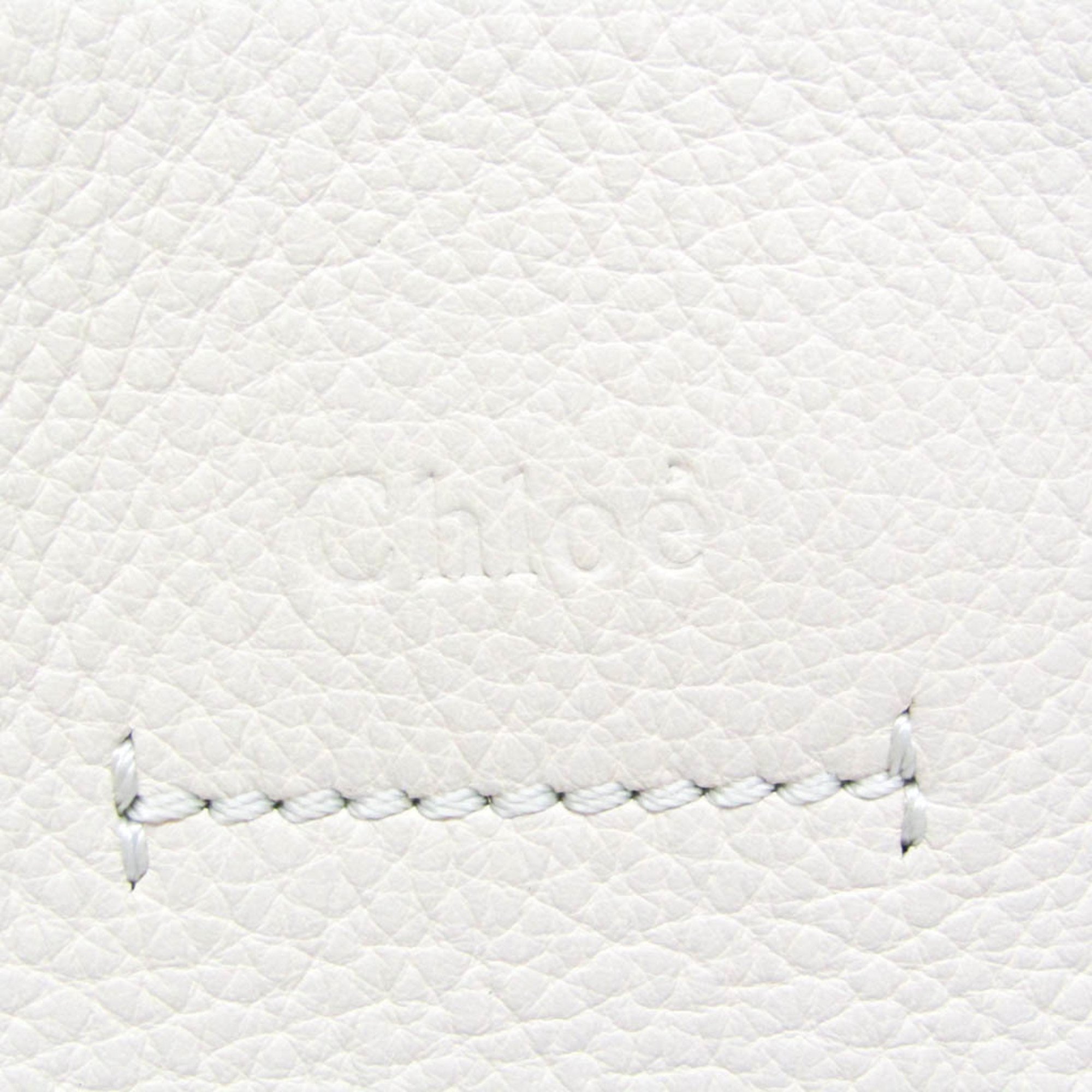 Chloé Milo Women's Leather Tote Bag Off-white