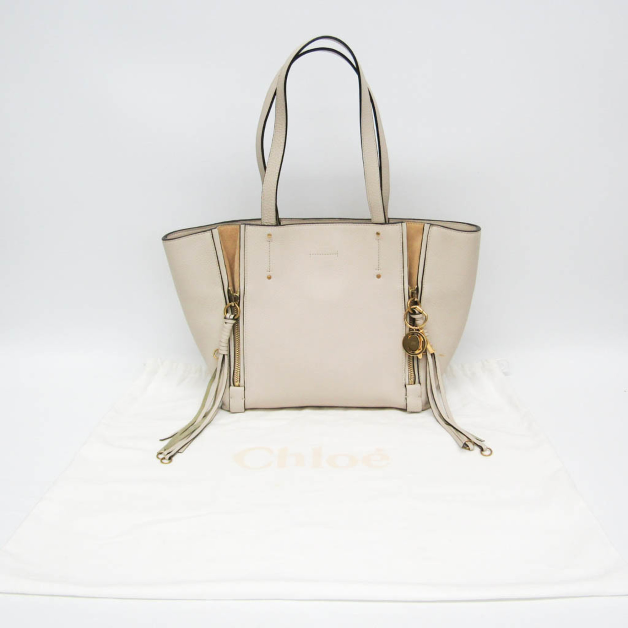 Chloé Milo Women's Leather Tote Bag Off-white