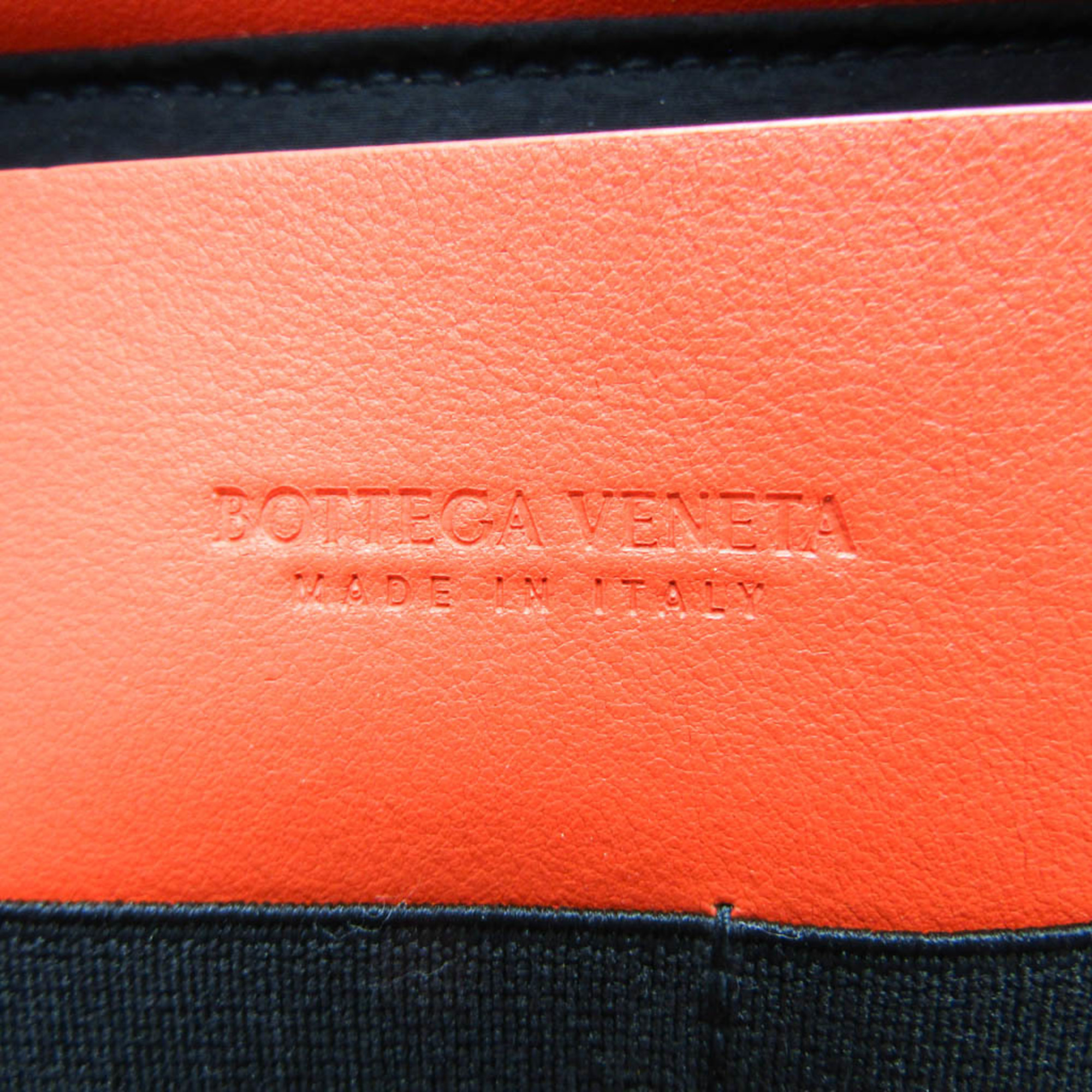 Bottega Veneta Maxi Intrecciato 629698 Women,Men Leather Pouch Orange Red