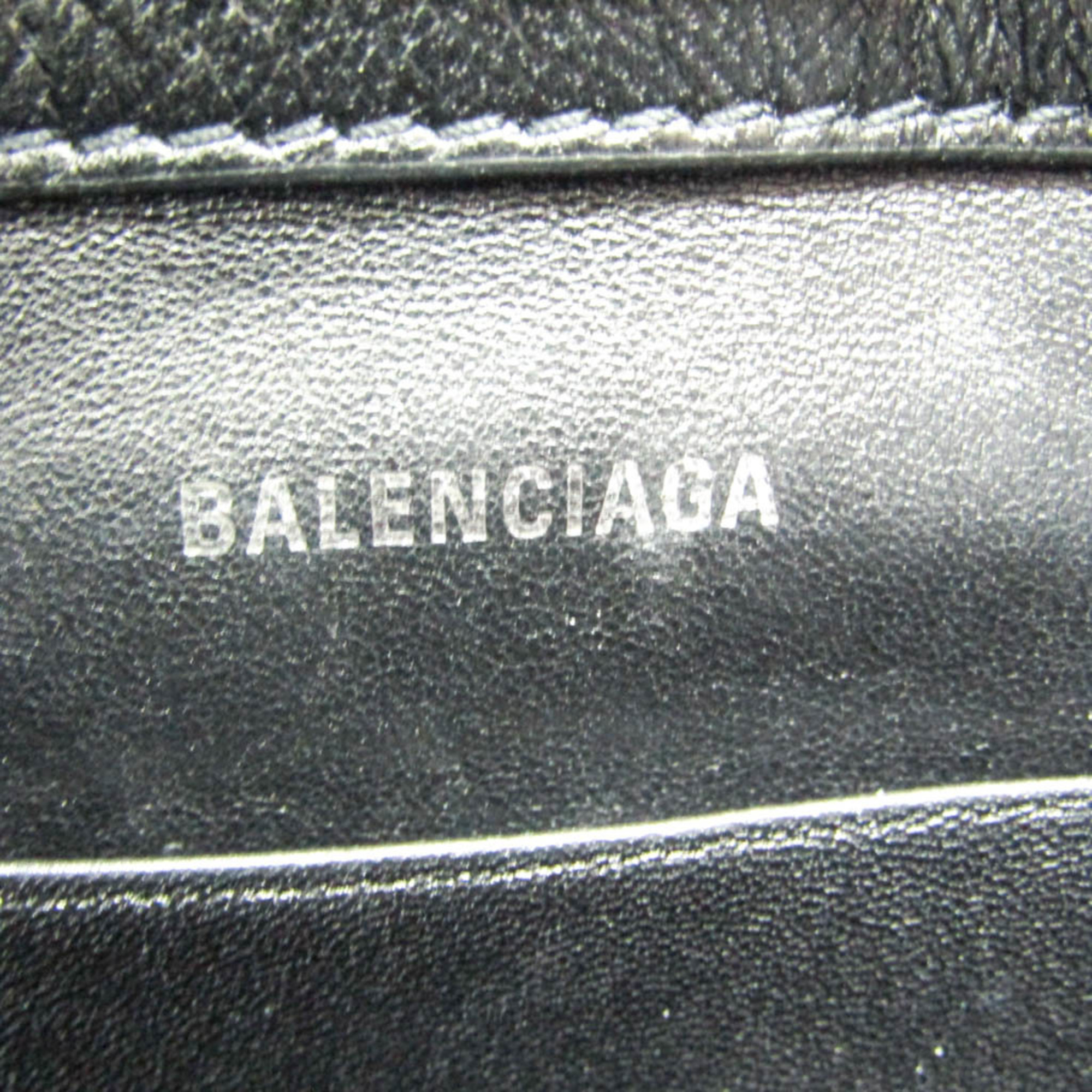 Balenciaga EVERYD PHONE HOLDER 596564 Women's Leather,Faux Fur Handbag,Shoulder Bag Black,White