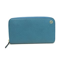 Gucci Interlocking G 449347 Women,Men Leather Long Wallet (bi-fold) Blue Green