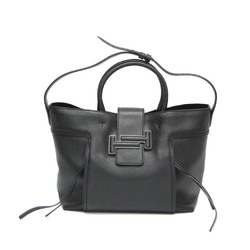 Tod's Double T Shopping Bag Women's Leather Handbag,Tote Bag Black