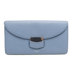 Celine Trotter Large 107853APM Women's  Calfskin Long Wallet (bi-fold) Light Blue Gray