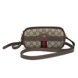 Gucci Ophidia Mini Bag 546597 Women's Leather,GG Supreme Shoulder Bag Beige,Brown