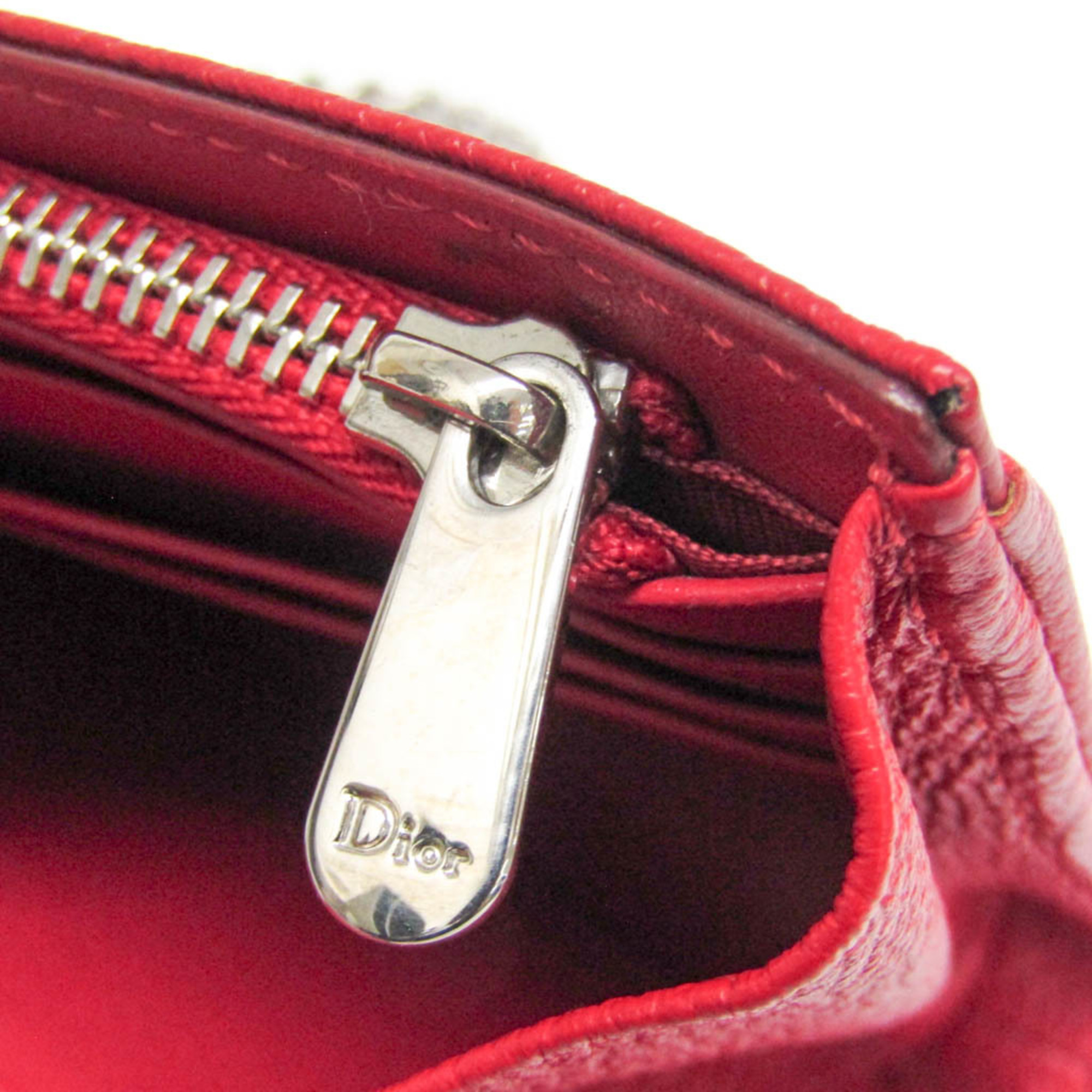 Christian Dior Diorama S0311PVRG Women's Leather Chain/Shoulder Wallet Red Color