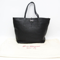 Salvatore Ferragamo Gancini AU-21 C693 Women's Leather Tote Bag Black