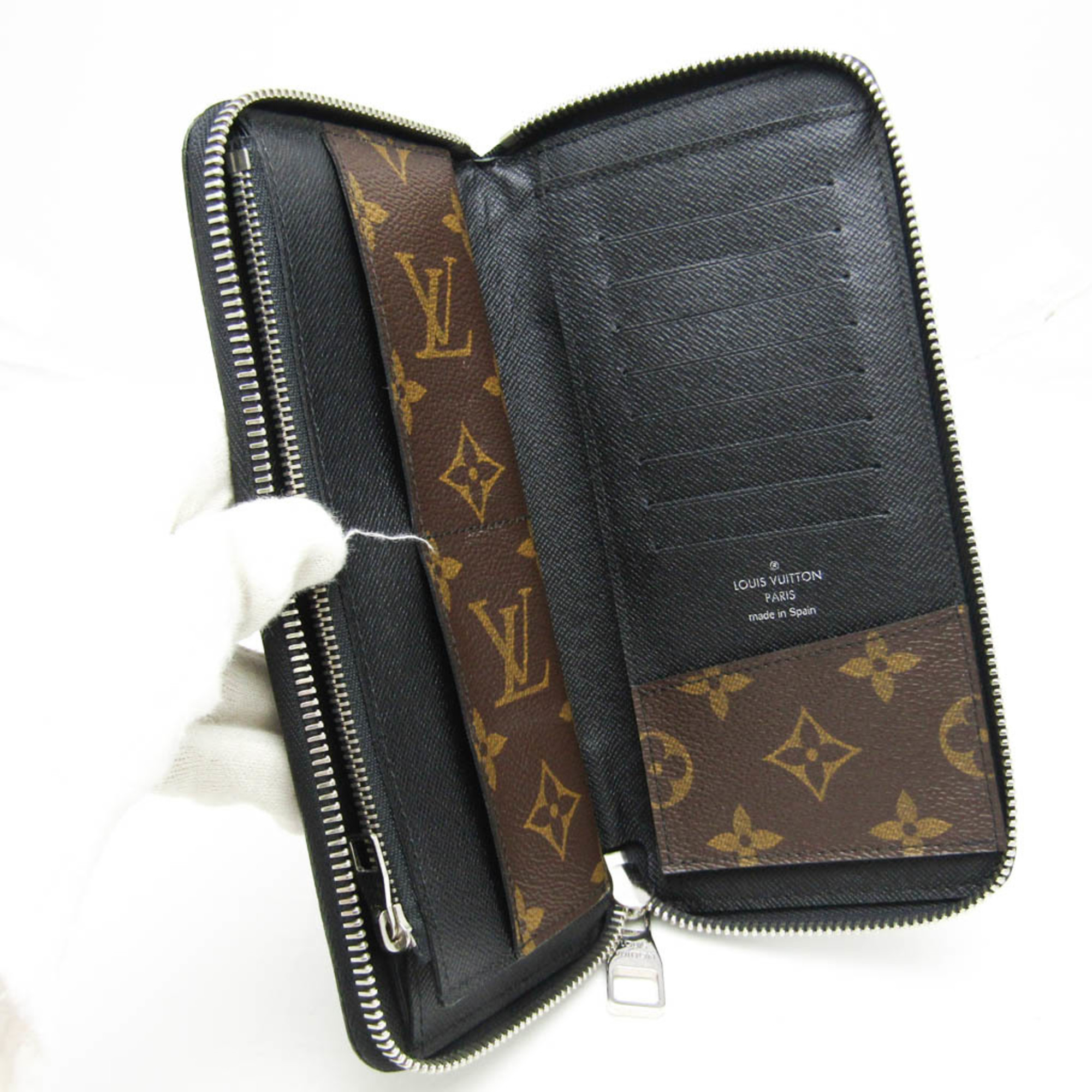 Louis Vuitton Monogram Macassar Zippy Wallet Vertical M60109 Men's Monogram,Leather Long Wallet (bi-fold) Monogram Macassar