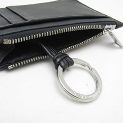 Bottega Veneta Intrecciato Card Case With Key Ring Women,Men Leather Coin Purse/coin Case Black