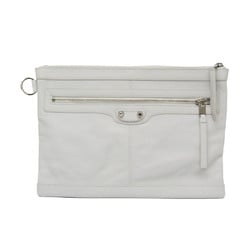 Balenciaga Classic Clip M 273022 Women,Men Leather Clutch Bag White