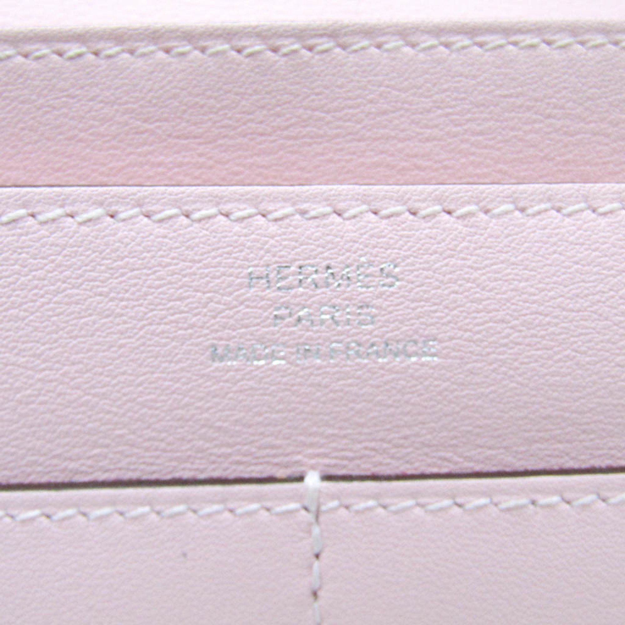 Hermes Dogon Duo 050896CK3Q Women's Swift Leather Long Wallet (bi-fold) Rose Sakura