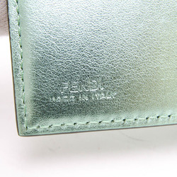 Fendi FF Diamond 8M0480 Women's Leather Wallet (tri-fold) Metallic Green