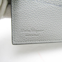 Salvatore Ferragamo Gancini JL-66 1151 Men's Leather Middle Wallet (bi-fold) Gray