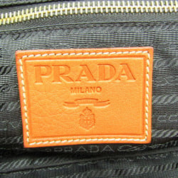 Prada VS0315 Women,Men Leather Boston Bag Orange