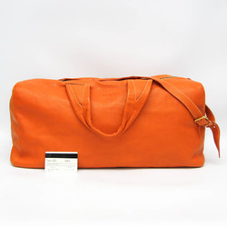 Prada VS0315 Women,Men Leather Boston Bag Orange