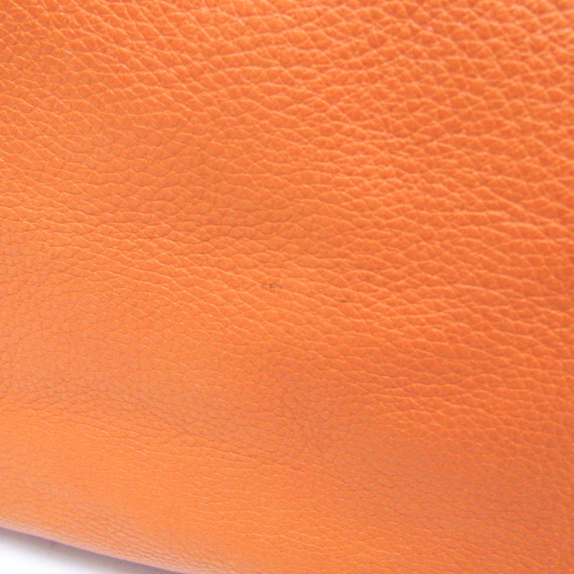 Prada VS0315 Women,Men Leather Boston Bag Orange