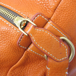 Prada VS0315 Women,Men Leather Boston Bag Orange