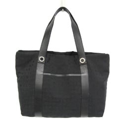 Bvlgari Logomania Women's Canvas,Leather Tote Bag Black