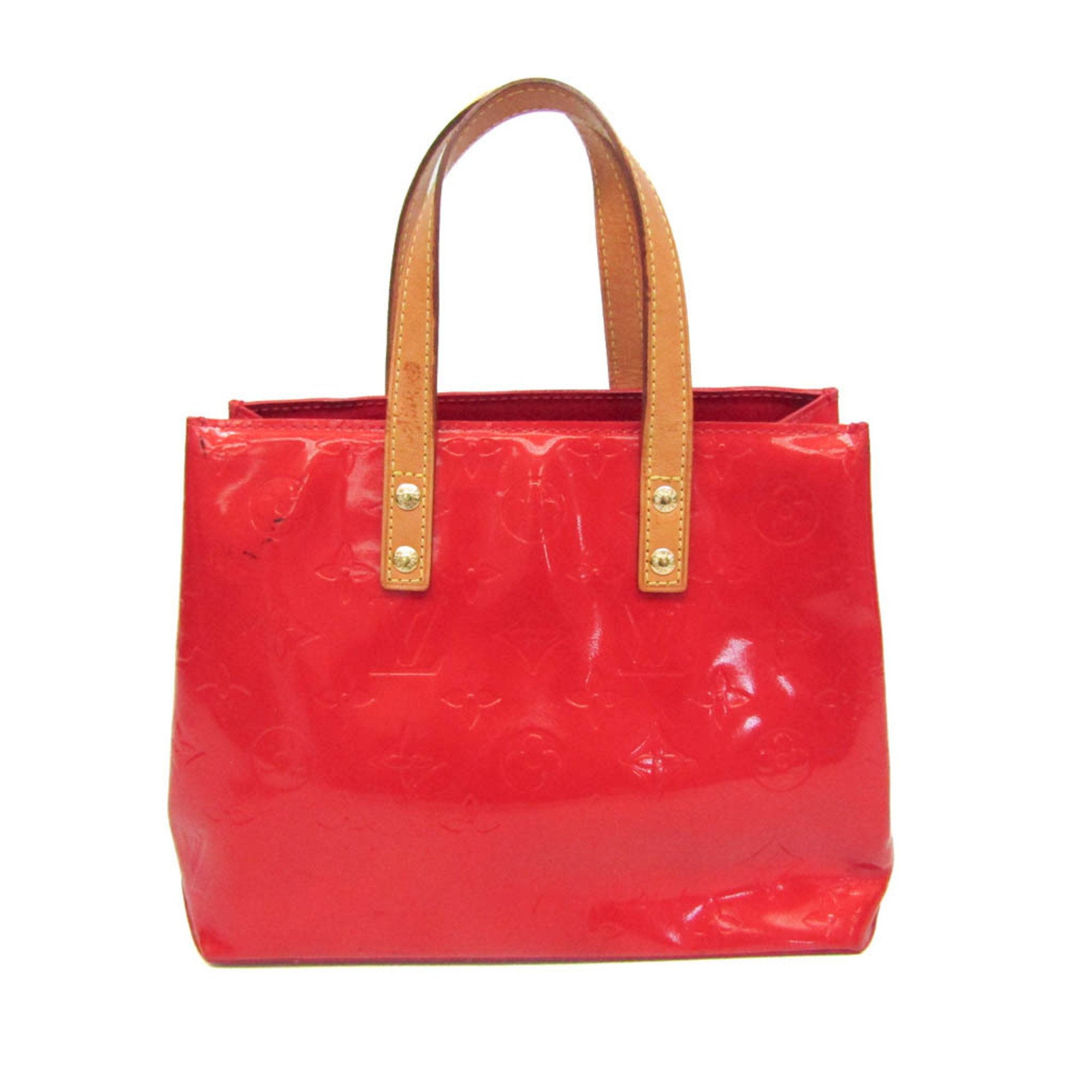 Louis Vuitton Monogram Vernis Reade PM M91088 Women's Handbag Rouge