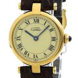 CARTIER Must Vendome Vermeil Gold Plated Quartz Ladies Watch BF574187