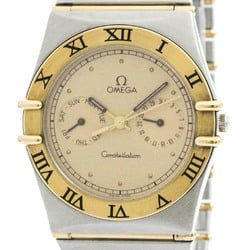 Polished OMEGA Constellation 18K Gold Steel Quartz Mens Watch 396.1070 BF573626