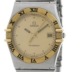 Polished OMEGA Constellation 18K Gold Steel Quartz Mens Watch 396.1070 BF571783