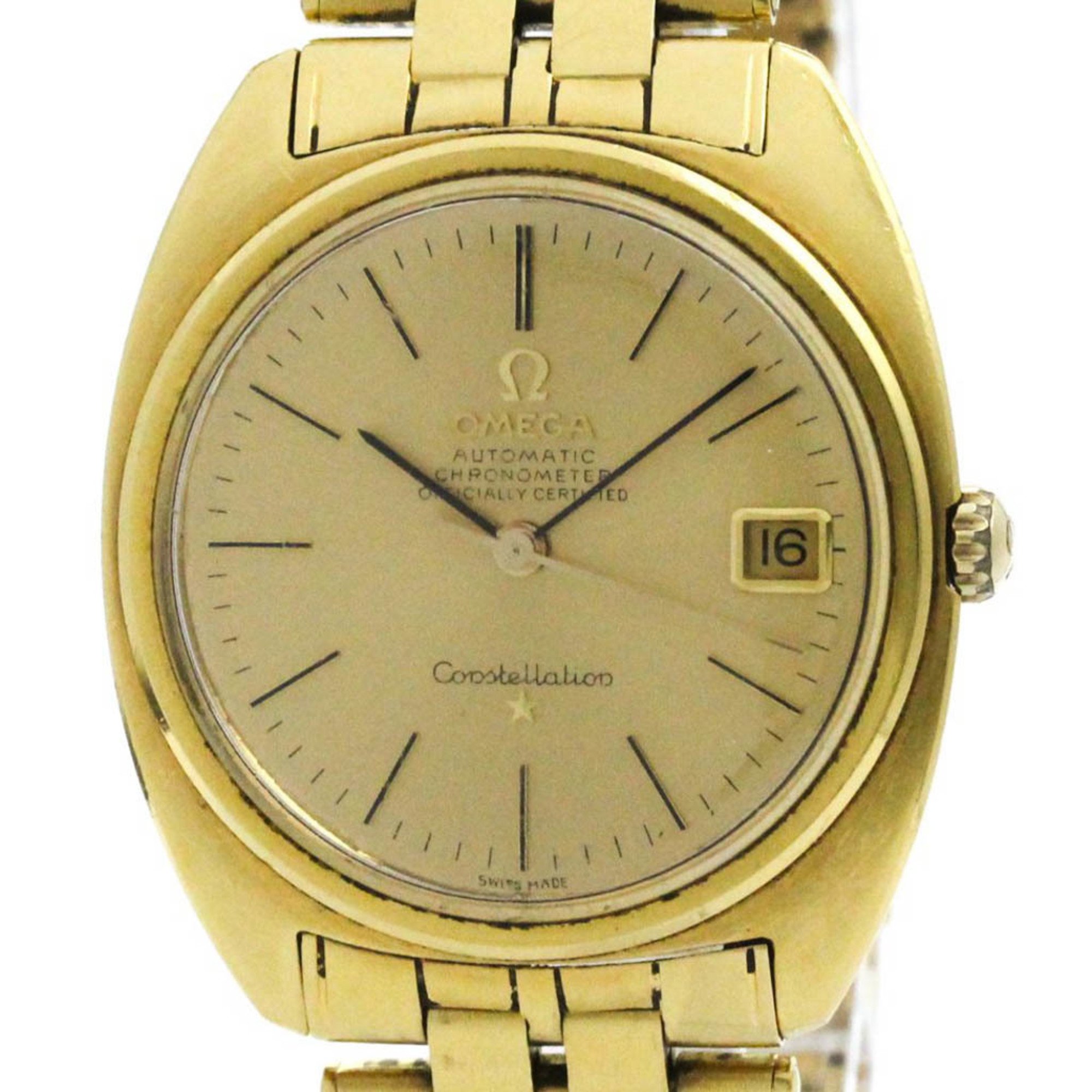 Vintage OMEGA Constellation Chronometer Cal 564 18K Gold Mens Watch BF574851