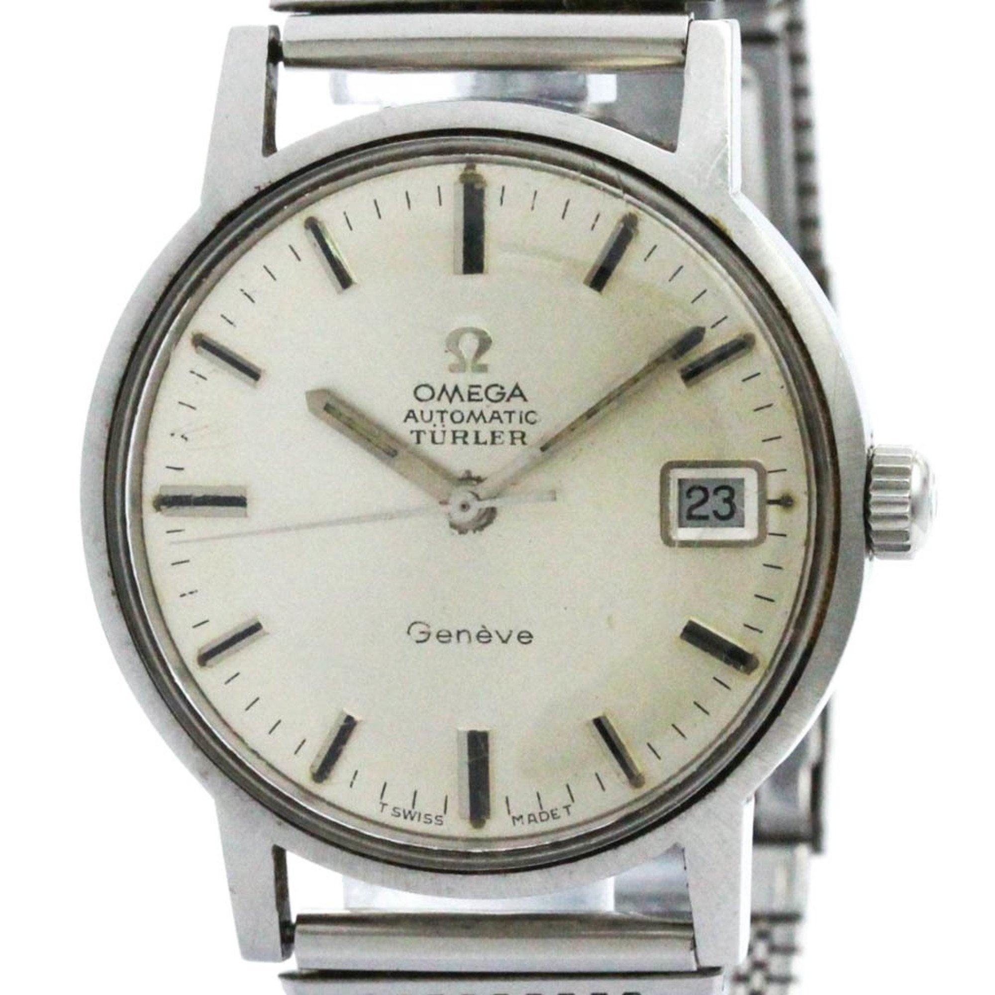 Vintage OMEGA Geneve Date Cal 565 Steel Automatic Mens Watch 166.070 BF574799