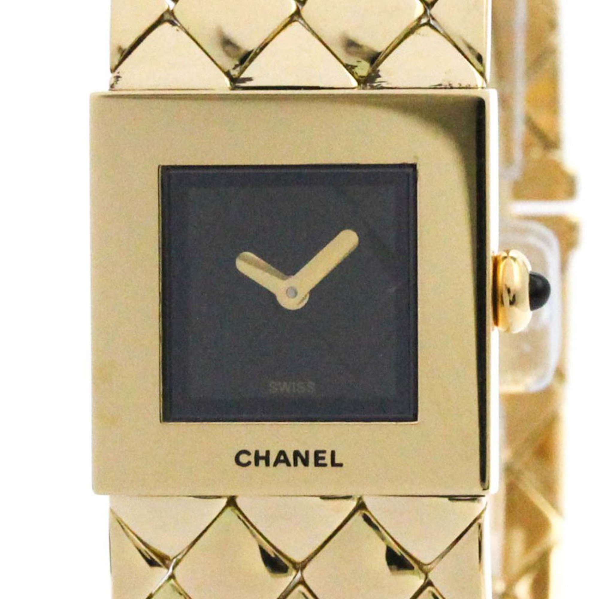 Polished CHANEL Matelasse 18K Solid Gold Quartz Ladies Watch H0008 BF574171